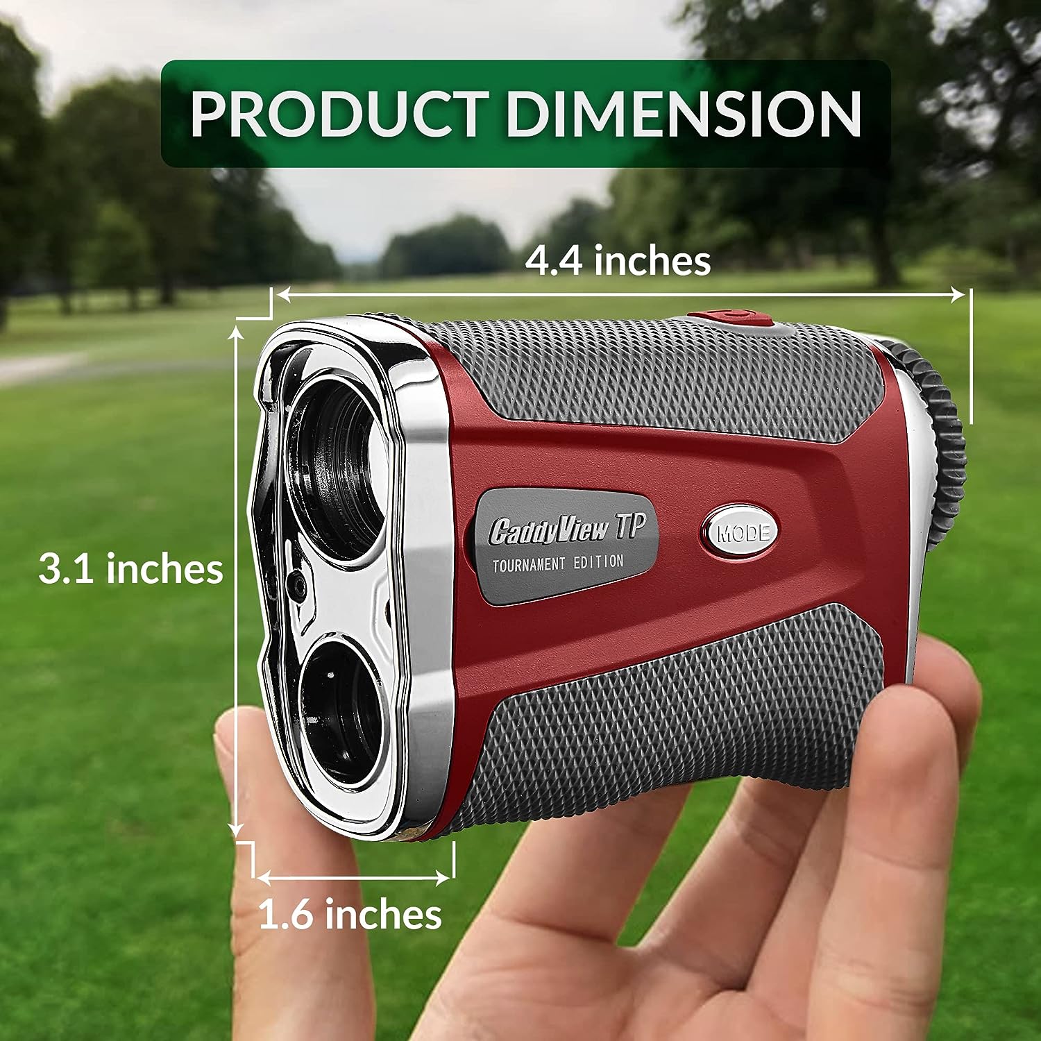 Caddytek Tour Professional Golf Laser Rangefinder with OLED Display, Red, (CaddyView TP)