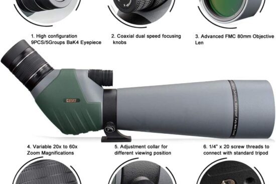 Gosky 20-60x80 Night Vision Scope Review: Dual Focusing ED Spotting Excellence