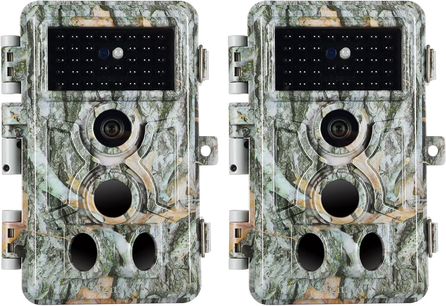 2-Pack Game Cameras Deer Trail Cam No Glow 90ft Night Vision 24MP 1296P H.264 MP4 Video Motion Activated Waterproof 0.1S Trigger Speed Photo  Video Model for Hunting Wildlife or Home Surveillance