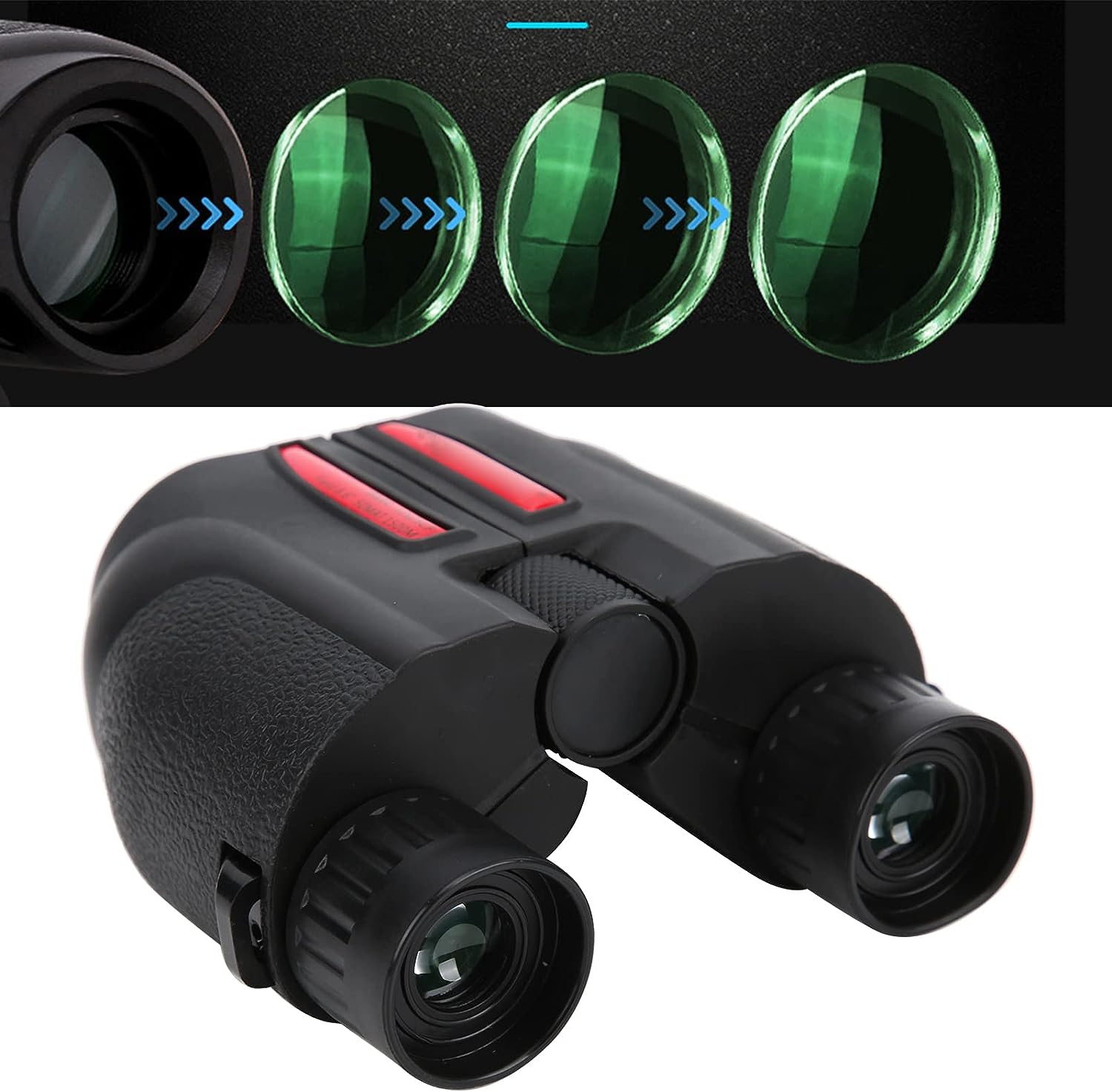 Binoculars with Night Vision,12x25 Mini High Powered Binoculars with Low Light Night Vision and Up to 3000m Range