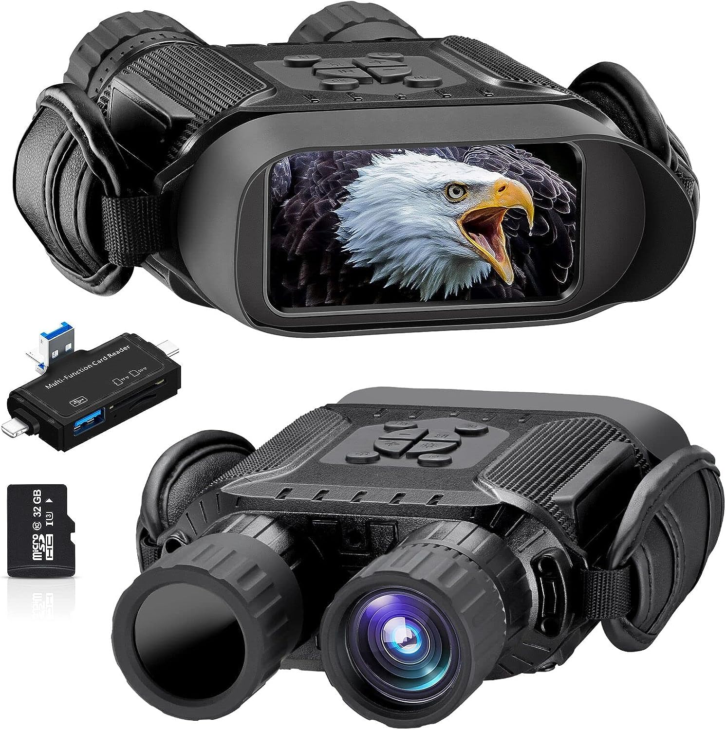 Nightiger Night Vision Goggles, High-end Digital Infrared Night Vision Binoculars with 32GB Memory Card for Hunting Great Gifts Birthday Monocular Binocular