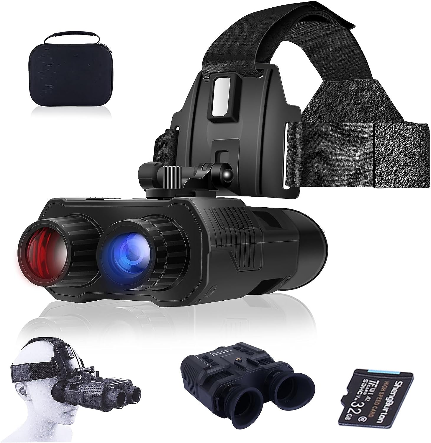 Poothoh Night Vision Goggles - 4K Adult Night Vision Binoculars, 8X Digital Zoom, Military Digital Infrared Goggles for Viewing in The Dark, Night Vision Goggles Military